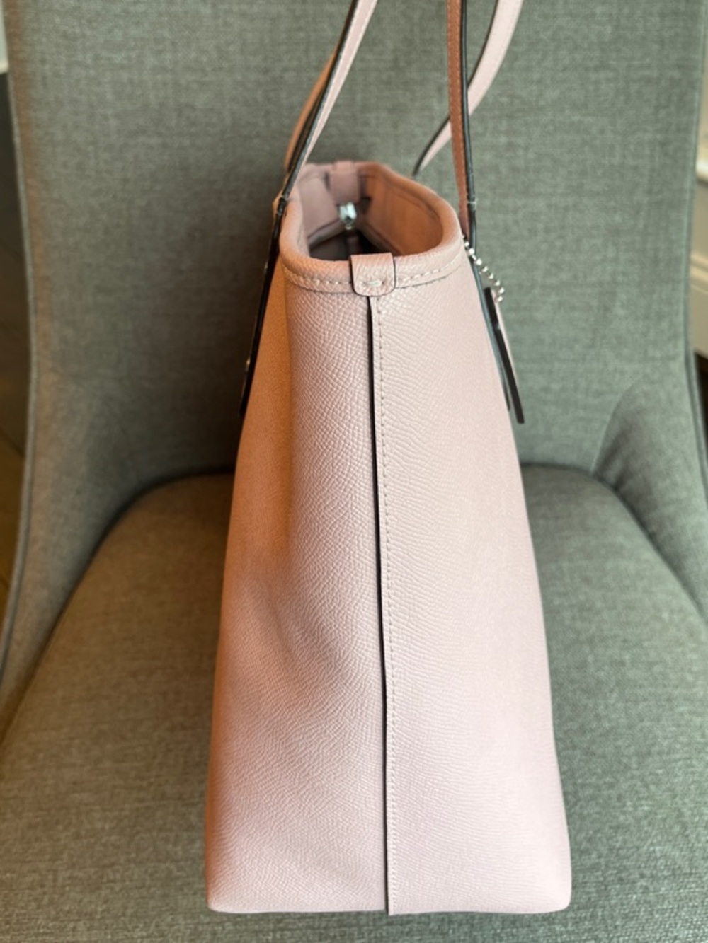 Coach Crossgrain Leather City Zip Tote  Light Pink F58846 - Picture 4 of 16